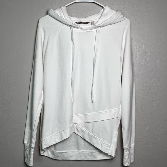 Athleta Tops - Athleta Women's White Lightweight Asymmetrical Hoodie Size Medium